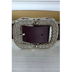 Ceinture violette tendance avec boucle en argent - 1