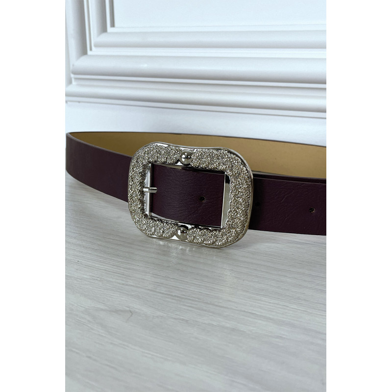 Ceinture violette tendance avec boucle en argent - 2