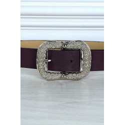 Ceinture violette tendance avec boucle en argent - 4