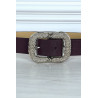 Ceinture violette tendance avec boucle en argent - 4