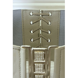 Ceinture de taille grise avec lacet au dos - 3