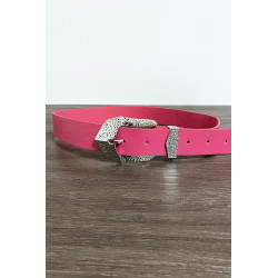 Ceinture femme en fuchsia avec joli boucle en métal CE606 - 4