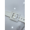 Ceinture blanche style matelassé boucle carrée - 1