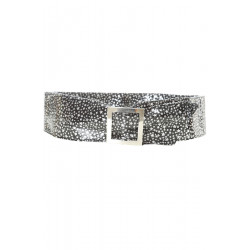 Ceinture noir légère à motif étoiles et boucle rectangle. étoiles - 3