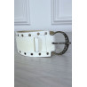 Ceinture blanche en simili avec strass oeillet - 2