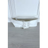 Ceinture blanche en similicuir avec boucle rectangle - 1