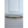 Fine ceinture camel avec accessoire et strass - 1