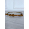 Fine ceinture camel avec accessoire et strass - 3