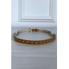 Fine ceinture camel avec accessoire et strass - 4