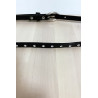 Fine ceinture noir avec accessoire et strass - 4