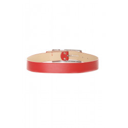 Ceinture rouge boucle avec strass - 9008 - 2