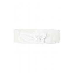 Ceinture blanche légère a boucle forme papillon. BG-PO38 - 1