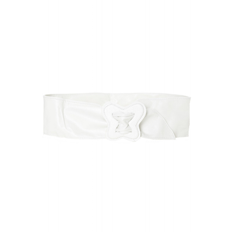 Ceinture blanche légère a boucle forme papillon. BG-PO38 - 1