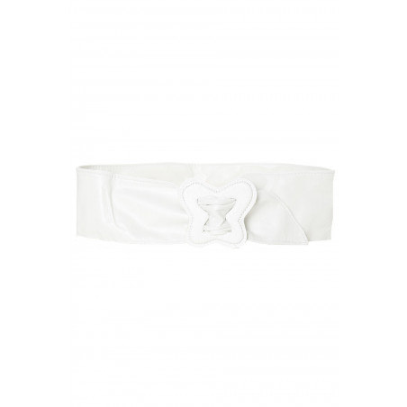 Ceinture blanche légère a boucle forme papillon. BG-PO38 - 1