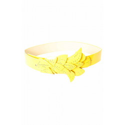 Ceinture Jaune, boucle motif feuilles BG-PO44 - 2