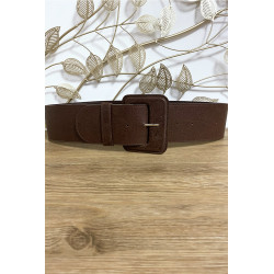 Grosse ceinture marron avec joli motif - 3