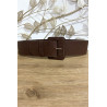 Grosse ceinture marron avec joli motif - 3