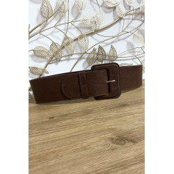 Grosse ceinture marron avec joli motif - 4