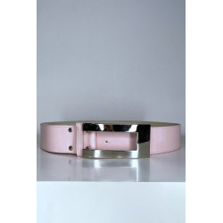 Ceinture rose avec boucle argenté - 2