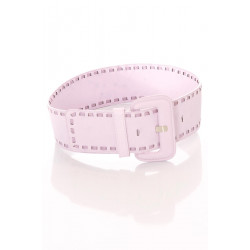 Ceinture parme large, boucle rectangle et contours cousu. SG-0460 - 1