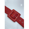 Ceinture rouge style matelassé boucle carrée - 1