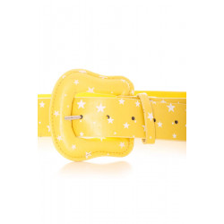 Ceinture Jaune avec en motif des étoiles blanches. Accessoire BG-P009 - 2