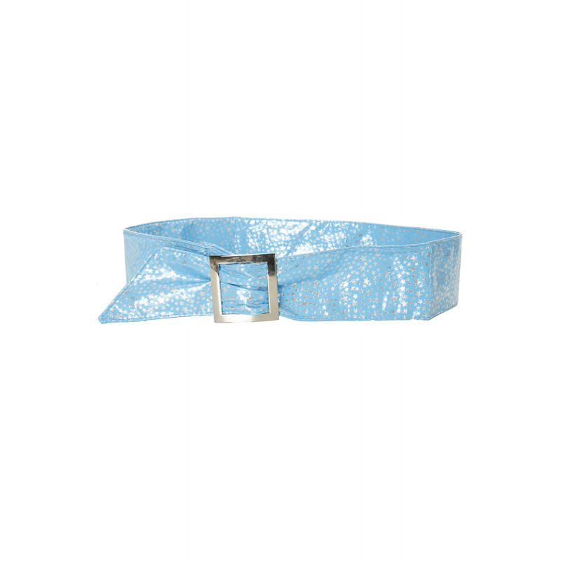 Ceinture bleu égère à motif étoiles et boucle rectangle. étoiles - 1