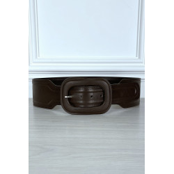 Ceinture tendance marron en simili - 1