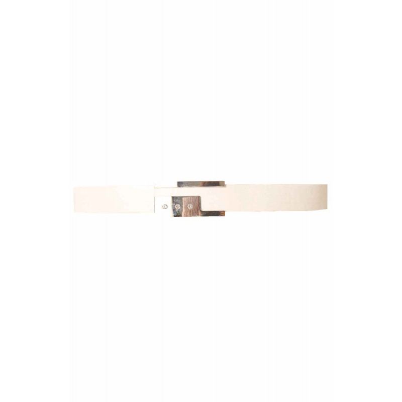 Ceinture Blanche, boucle rectangulaire avec strass BG 0236 - 1