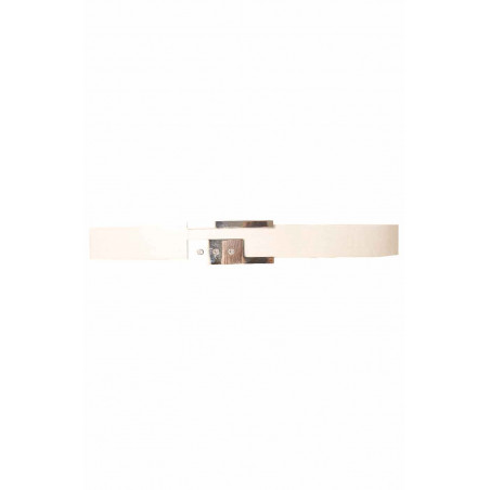 Ceinture Blanche, boucle rectangulaire avec strass BG 0236 - 1