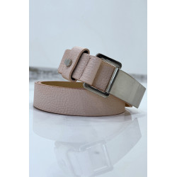 Ceinture rose effet python à boucle rectangle - 2