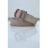 Ceinture rose effet python à boucle rectangle - 3