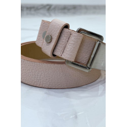 Ceinture rose effet python à boucle rectangle - 5