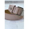 Ceinture rose effet python à boucle rectangle - 5