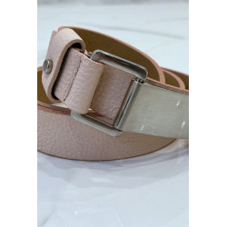 Ceinture rose effet python à boucle rectangle - 7