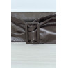 Ceinture marron ajustable en similicuir - 3