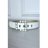 Ceinture blanche en simili à motif avec jolie boucle - 2