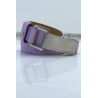 Ceinture violette effet python à boucle rectangle - 1