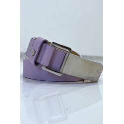 Ceinture violette effet python à boucle rectangle - 3