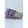 Ceinture violette effet python à boucle rectangle - 3