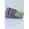 Ceinture violette effet python à boucle rectangle - 4