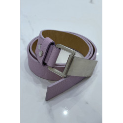 Ceinture violette effet python à boucle rectangle - 5