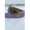 Ceinture violette effet python à boucle rectangle - 7