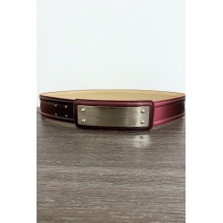 Ceinture bordeaux avec longue boucle rectangulaire - 1