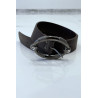 Ceinture marron à boucle ovale avec strass - 5