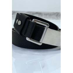 Ceinture noire effet python à boucle rectangle - 3