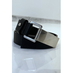 Ceinture noire effet python à boucle rectangle - 4