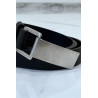 Ceinture noire effet python à boucle rectangle - 5