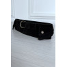 Ceinture noire en suédine avec pochette intégré sur les côtés - 3