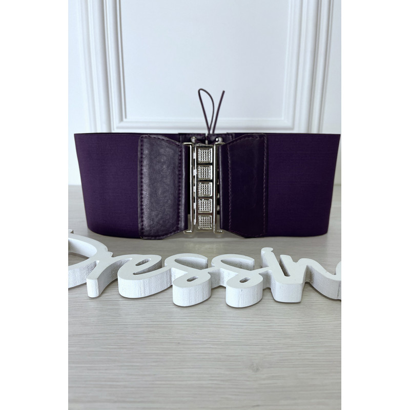 Ceinture de taille violette avec lacet au dos - 5